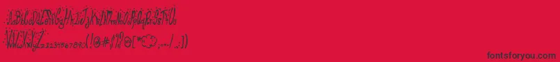 ClubFluffy-fontti – mustat fontit punaisella taustalla
