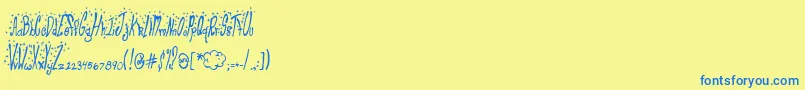 Więcej informacji o czcionce ClubFluffy Czcionka ClubFluffy – niebieskie czcionki na żółtym tle
