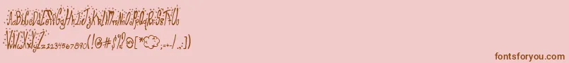 ClubFluffy Font – Brown Fonts on Pink Background