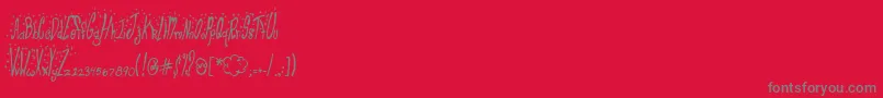 ClubFluffy Font – Gray Fonts on Red Background