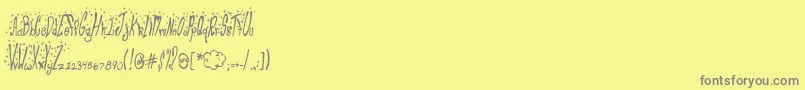 ClubFluffy Font – Gray Fonts on Yellow Background