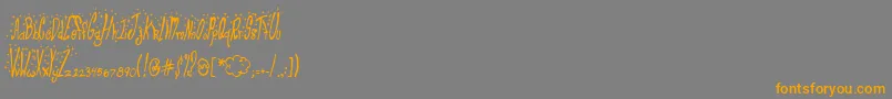 ClubFluffy Font – Orange Fonts on Gray Background