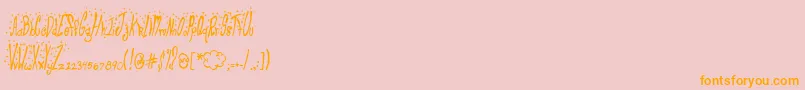 ClubFluffy Font – Orange Fonts on Pink Background