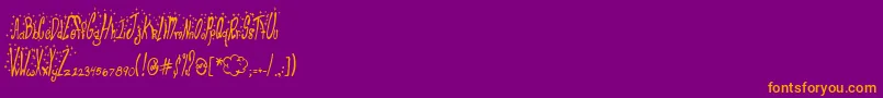 ClubFluffy Font – Orange Fonts on Purple Background