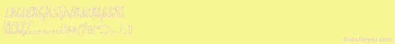ClubFluffy Font – Pink Fonts on Yellow Background