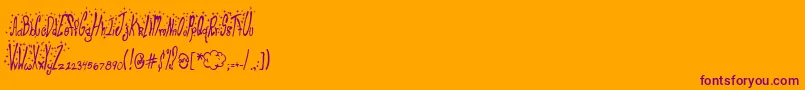 ClubFluffy Font – Purple Fonts on Orange Background