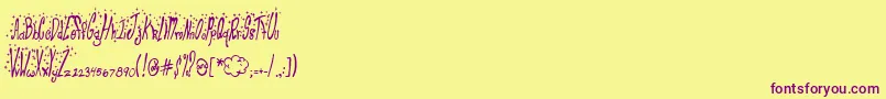 ClubFluffy Font – Purple Fonts on Yellow Background