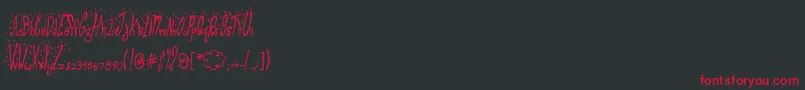 ClubFluffy Font – Red Fonts on Black Background