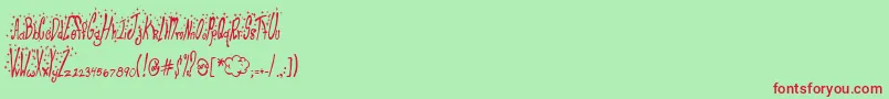 ClubFluffy Font – Red Fonts on Green Background
