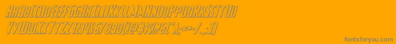Watchtower3Dital-Schriftart – Graue Schriften auf orangefarbenem Hintergrund