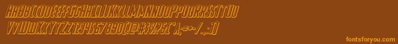 Watchtower3Dital Font – Orange Fonts on Brown Background