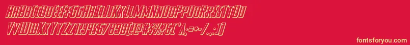 Watchtower3Dital Font – Yellow Fonts on Red Background
