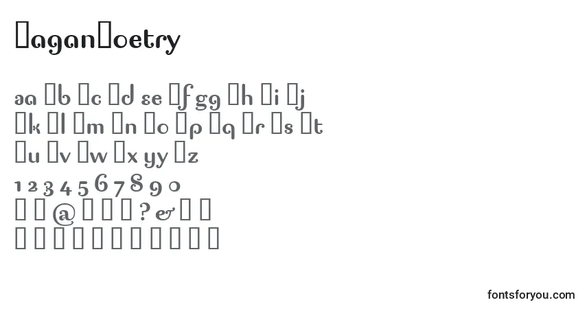 PaganPoetry-fontti – aakkoset, numerot, erikoismerkit