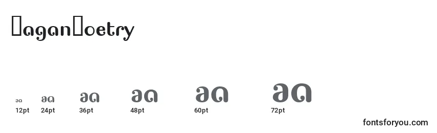 Größen der Schriftart PaganPoetry