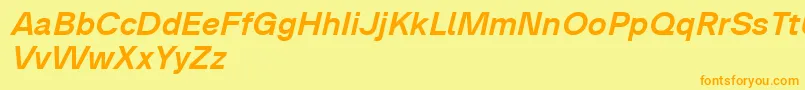 Analogue66mediumoblique Font – Orange Fonts on Yellow Background