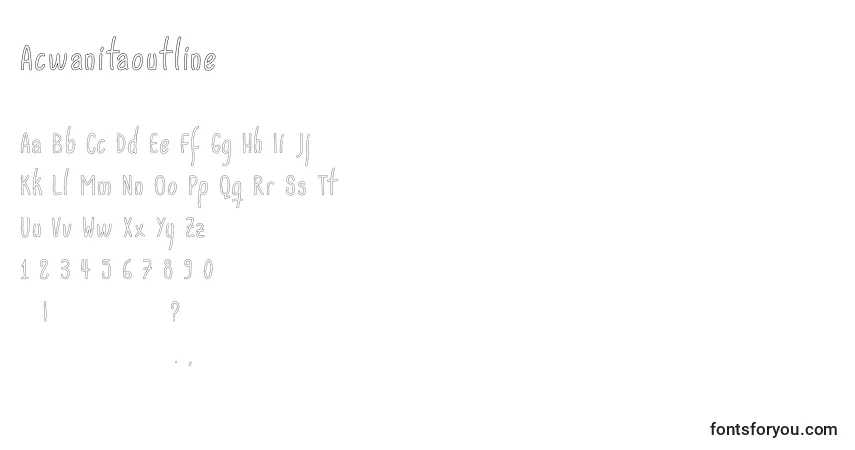 Шрифт Acwanitaoutline – алфавит, цифры, специальные символы