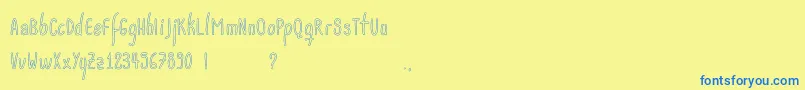 Acwanitaoutline Font – Blue Fonts on Yellow Background
