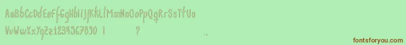 Acwanitaoutline Font – Brown Fonts on Green Background