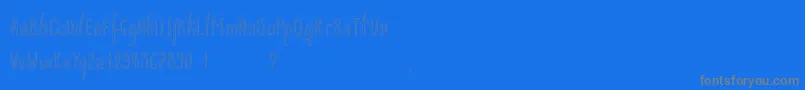 Acwanitaoutline-Schriftart – Graue Schriften auf blauem Hintergrund