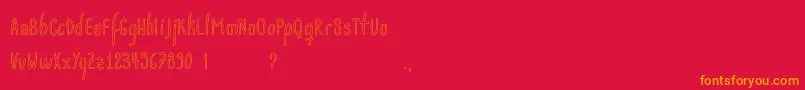 Acwanitaoutline Font – Orange Fonts on Red Background
