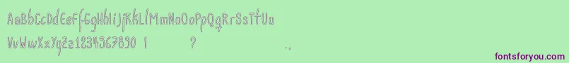 Fonte Acwanitaoutline – fontes roxas em um fundo verde