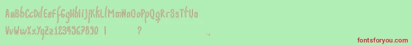 Acwanitaoutline Font – Red Fonts on Green Background