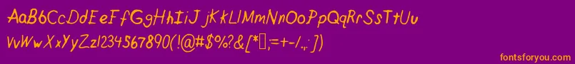 Crappypeanuts Font – Orange Fonts on Purple Background