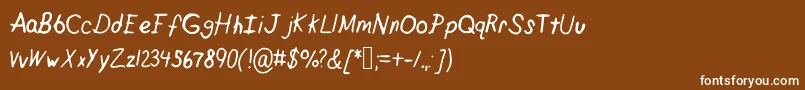Шрифт Crappypeanuts – белые шрифты на коричневом фоне