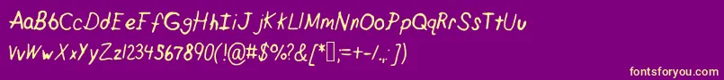 Crappypeanuts Font – Yellow Fonts on Purple Background