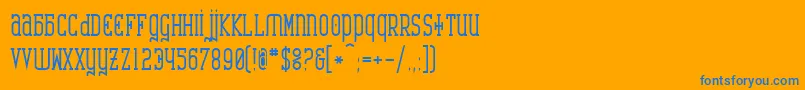 フォントCatharsisRequiemBold – オレンジの背景に青い文字