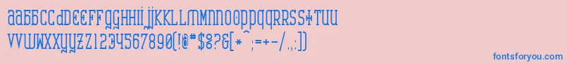 CatharsisRequiemBold Font – Blue Fonts on Pink Background