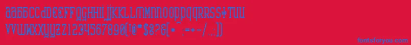 CatharsisRequiemBold Font – Blue Fonts on Red Background