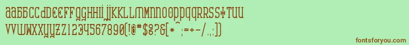 Шрифт CatharsisRequiemBold – коричневые шрифты на зелёном фоне