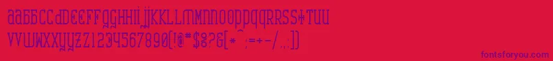 フォントCatharsisRequiemBold – 赤い背景に紫のフォント