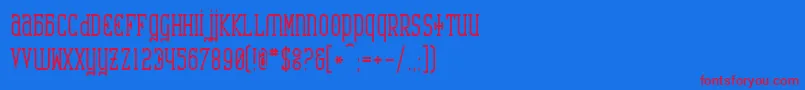CatharsisRequiemBold-fontti – punaiset fontit sinisellä taustalla