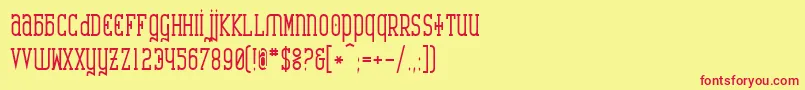 Шрифт CatharsisRequiemBold – красные шрифты на жёлтом фоне