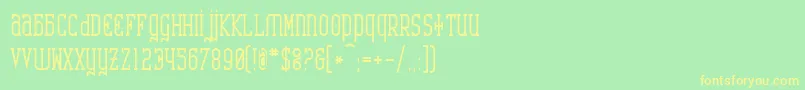 CatharsisRequiemBold Font – Yellow Fonts on Green Background