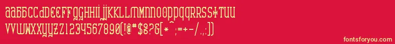 CatharsisRequiemBold Font – Yellow Fonts on Red Background