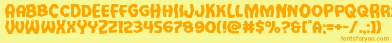 Vampirebrideexpand Font – Orange Fonts on Yellow Background