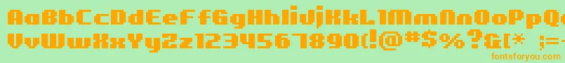 BmFigaroA11 Font – Orange Fonts on Green Background