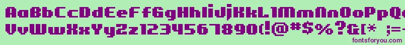 BmFigaroA11 Font – Purple Fonts on Green Background