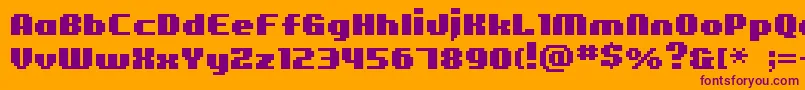 BmFigaroA11 Font – Purple Fonts on Orange Background