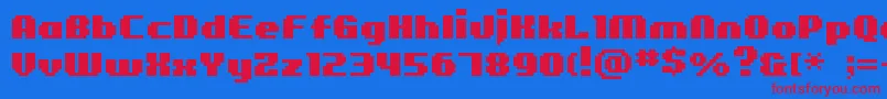 BmFigaroA11-Schriftart – Rote Schriften auf blauem Hintergrund