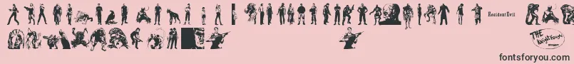 ResidentEvilCharacters Font – Black Fonts on Pink Background