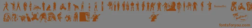 Fonte ResidentEvilCharacters – fontes marrons em um fundo cinza