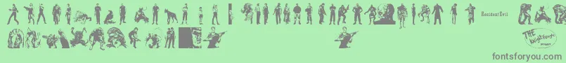 ResidentEvilCharacters Font – Gray Fonts on Green Background