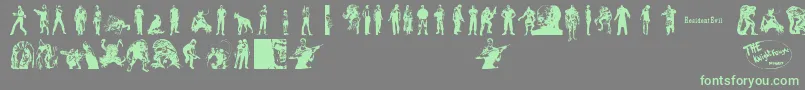 ResidentEvilCharacters Font – Green Fonts on Gray Background