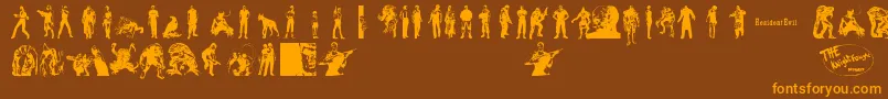 Police ResidentEvilCharacters – polices orange sur fond brun