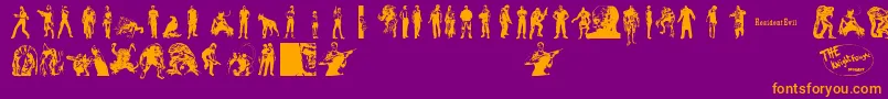 ResidentEvilCharacters Font – Orange Fonts on Purple Background