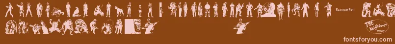 fuente ResidentEvilCharacters – Fuentes Rosadas Sobre Fondo Marrón